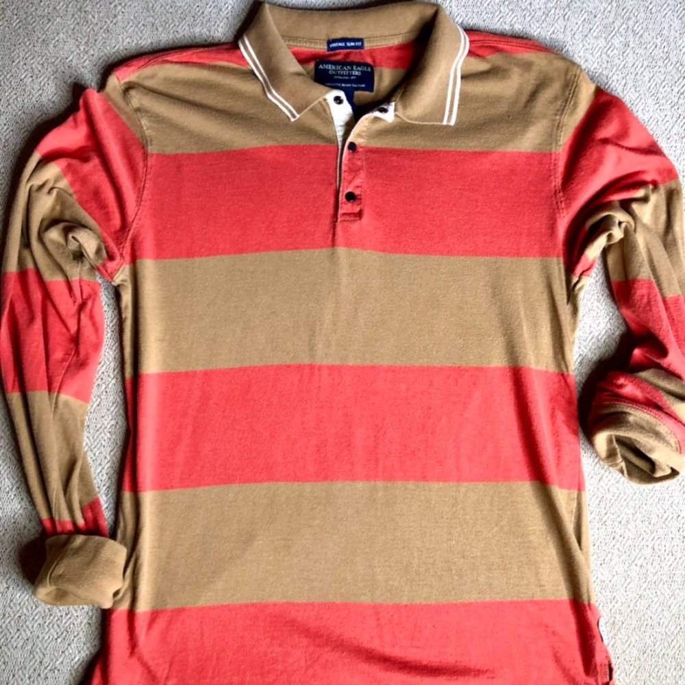 American Eagle Vintage Long Sleeve Polo